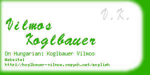 vilmos koglbauer business card